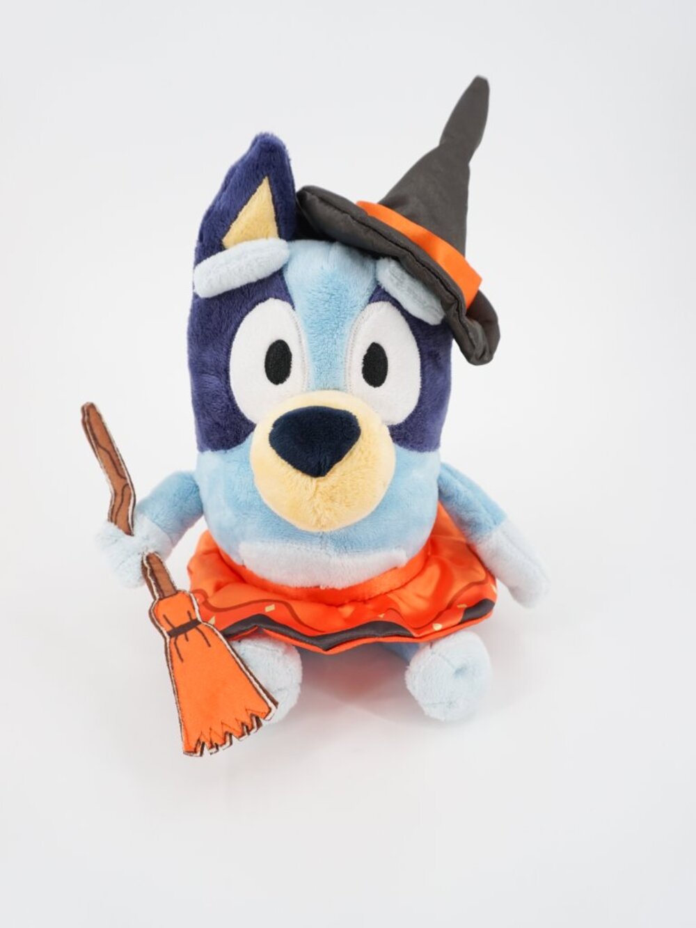 Dan Dee Bluey Halloween Witch Costume Plush Stuffed Toy with Broomstick and Hat
